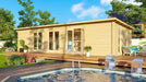 GardenHouse24 USA Game Room 70 Garden Room is shown next to a pool on a sunny day
