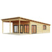 GardenHouse24 USA Hedland 70 Garden Room displays its modern timber structure with multiple floor-to-ceiling windows