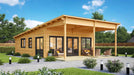 GardenHouse24 USA Hedland 70 Garden Room is shown in a sunny garden setting with outdoor furniture and glass doors inviting natural light into the space