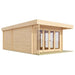GardenHouse24 USA Konrad 44 Garden Room displays a sleek exterior with full-length glass doors and horizontal slat detailing
