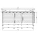 GardenHouse24 USA Lasse 44A ALU Garden Room construction drawing displays a detailed wall layout with measurements and timber alignment