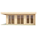 GardenHouse24 USA Lisa 70B Garden Room is shown from a wider front view, showcasing its multiple full-glass doors and panels in a clean, modern layout