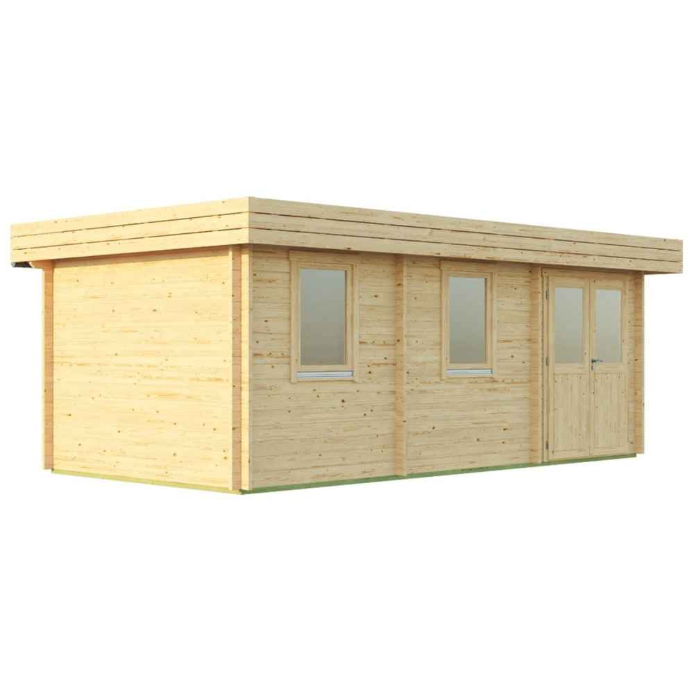 GardenHouse24 USA Miriam 44C Classic Garden Room is shown from a front-left angle, displaying its windows and double door design