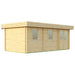 GardenHouse24 USA Miriam 44C Classic Garden Room is shown from a front-left angle, displaying its windows and double door design