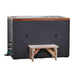 Golden Designs Dynamic Cold Therapy Cuboid 304 Nano-Coated Stainless Steel Cold Plunge Tub shows a dark rectangular cabinet with cedar top trim and a light wood step in front