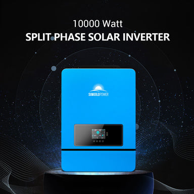 Graphic illustrating the appliances the 10000W inverter can power in Sun Gold Power 10000W 48VDC 120V/240V LifePo4 25.6KWH Self-Heating Lithium Battery Off-Grid Solar Kit