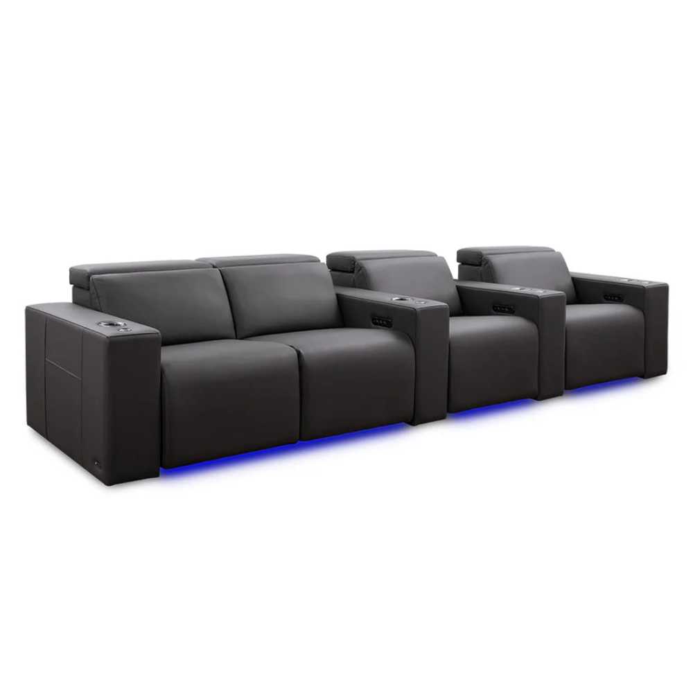 Graphite Valencia Barcelona Grand Ultimate Edition Home Theater Seating Row of 4 Loveseat Left Width 142 Height 35.5 Depth 41