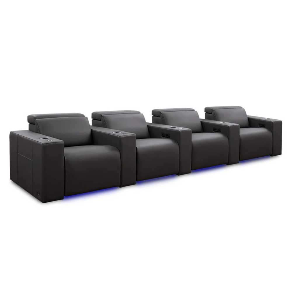 Graphite Valencia Barcelona Grand Ultimate Edition Home Theater Seating Row of 4 Width 151 Height 35.5 Depth 41