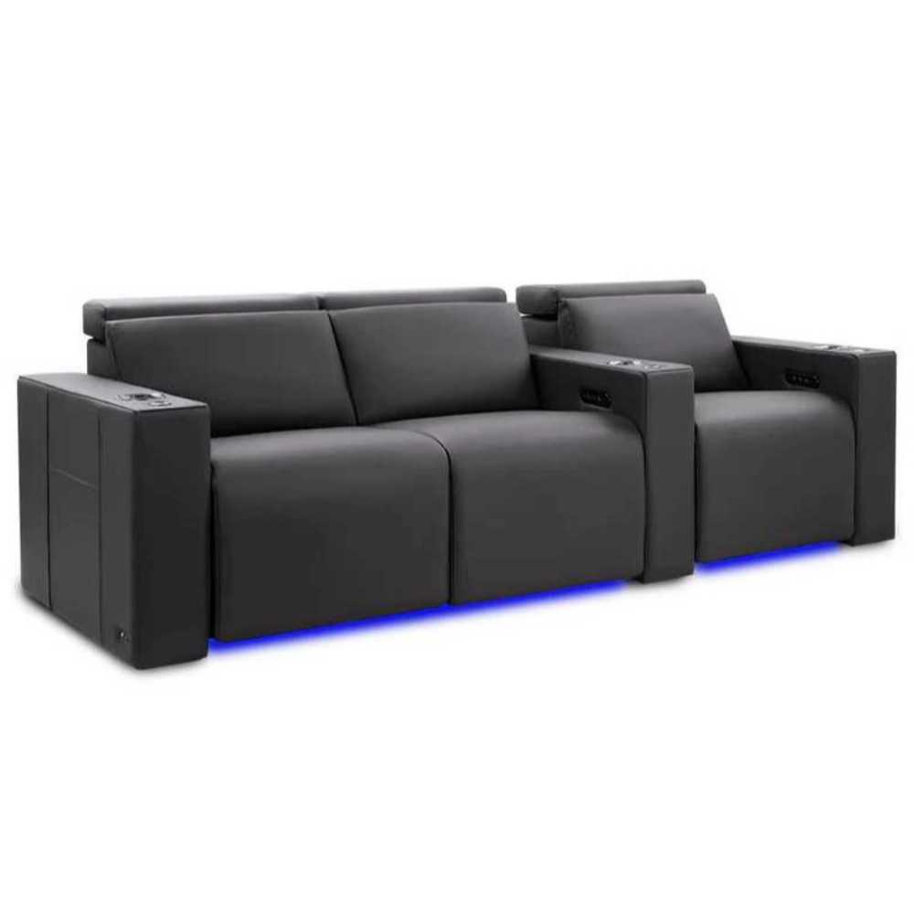 Graphite Valencia Barcelona Ultimate Edition Home Theater Seating Row of 3 Loveseat Left Width 93 Height 35.5 Depth 41