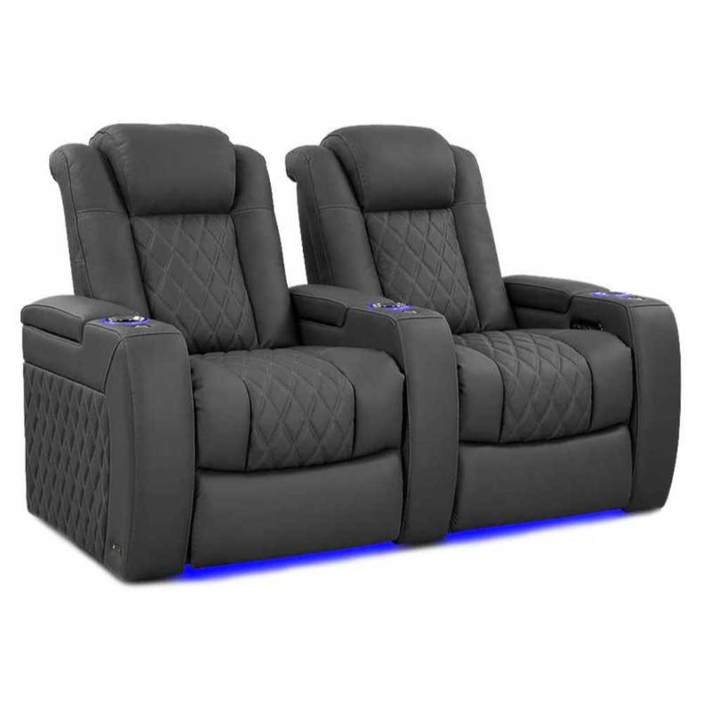 Graphite Valencia Tuscany Luxury Edition Home Theater Seating Row of 2 Width 68.25’ Height 43.5 Depth 40