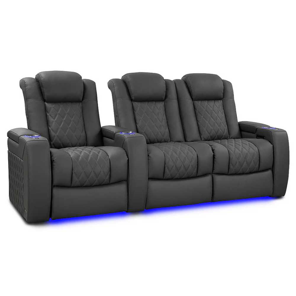 Graphite Valencia Tuscany Luxury Edition Home Theater Seating Row of 3 Loveseat Right Width 92.25 Height 43.5 Depth 40