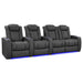 Graphite Valencia Tuscany Luxury Edition Home Theater Seating Row of 4 Loveseat Right Width 123 Height 43.5 Depth 40