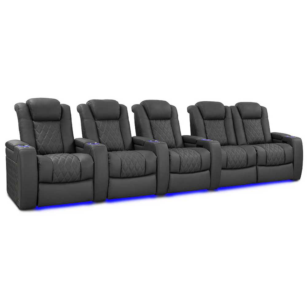 Graphite Valencia Tuscany Luxury Edition Home Theater Seating Row of 5 Loveseat Right Width 153.75 Height 43.5 Depth 40