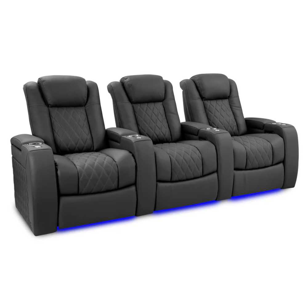 Graphite Valencia Tuscany Ultimate Edition Home Theater Seating Row of 3 Loveseat Left Width 92.25 Height 43.5 Depth 40