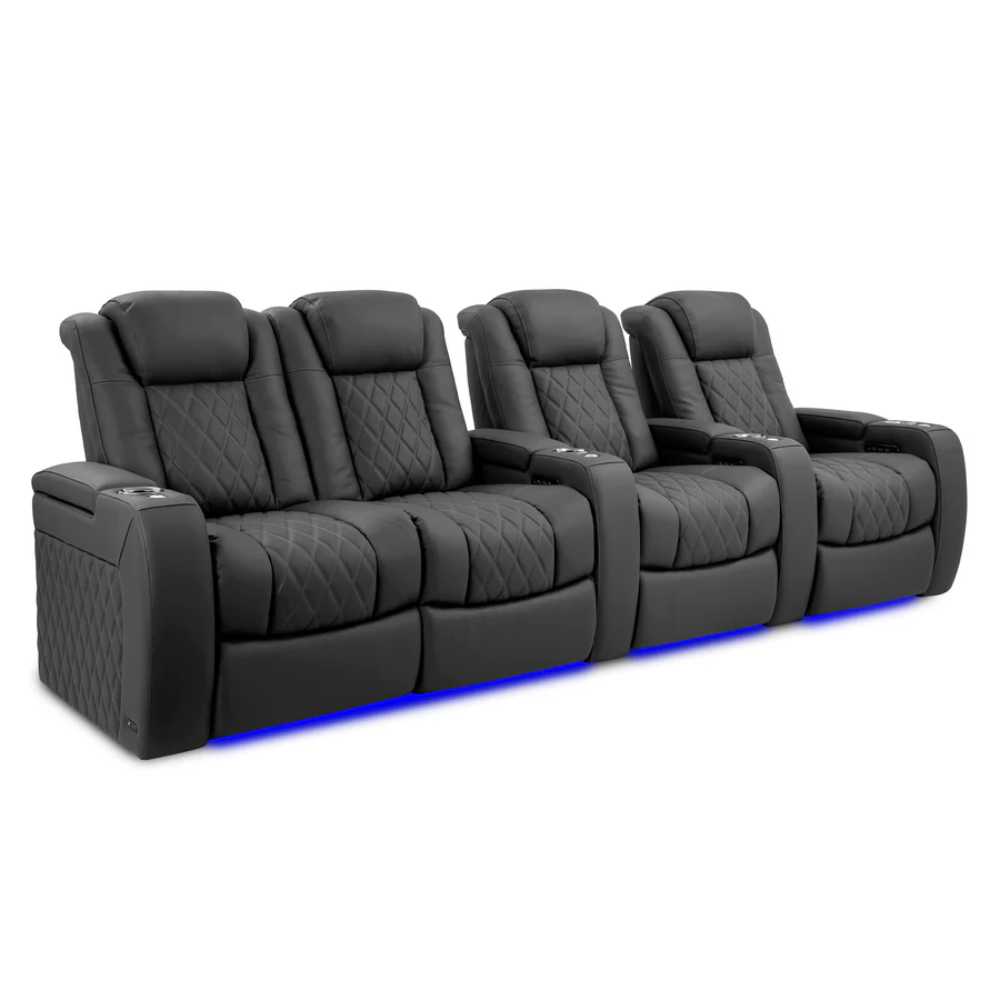 Graphite Valencia Tuscany Ultimate Edition Home Theater Seating Row of 4 Loveseat Right Width 123 Height 43.25 Depth 40