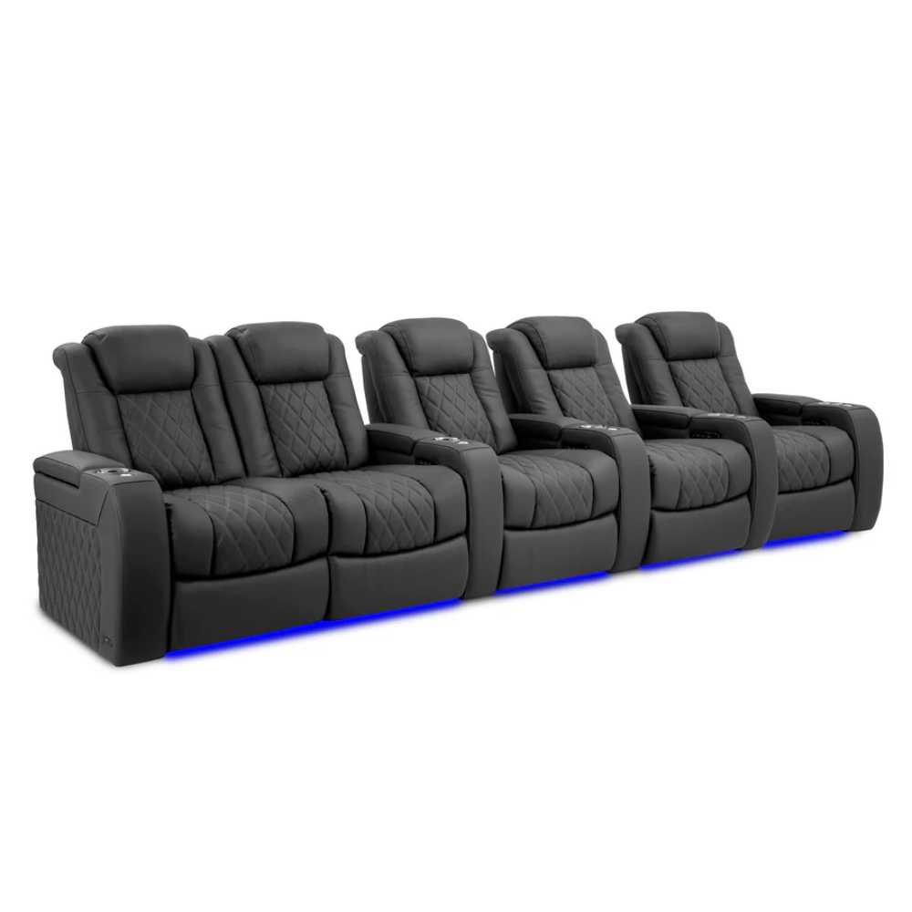 Graphite Valencia Tuscany Ultimate Edition Home Theater Seating Row of 5 Loveseat Right Width 153.75 Height 43.5 Depth 40