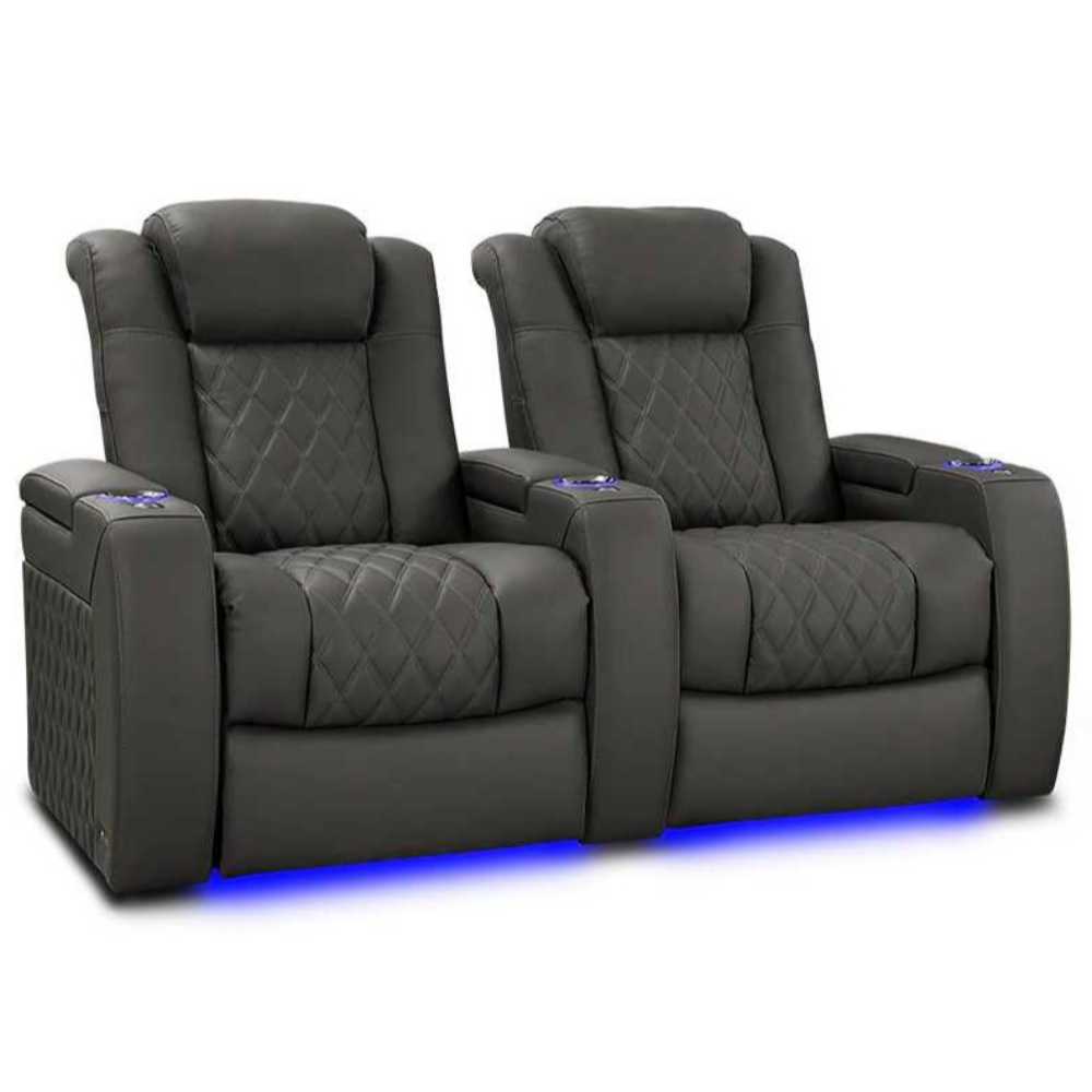 Graphite Valencia Tuscany XL Luxury Edition Home Theater Seating Row of 2 Width 71.25 Height 46 Depth 39.5