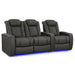 Graphite Valencia Tuscany XL Luxury Edition Home Theater Seating Row of 3 Loveseat Left Width 96.75 Height 46 Depth 39.5