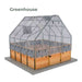 Greenhouse Outdoor Living Today 8x8 Raised Garden Bed enclosed with a transparent greenhouse cover and door to shield plants from weather