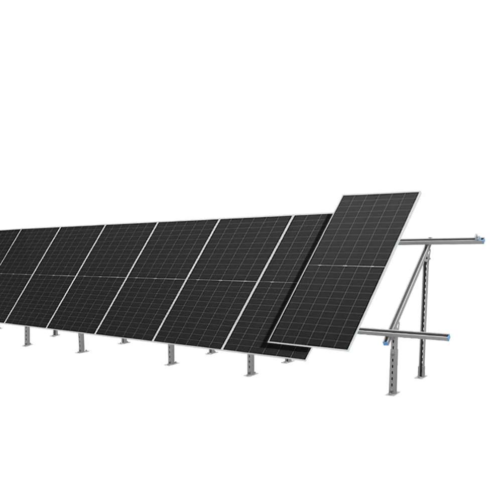 Ground-mounted Sun Gold Power Modular & Expandable Ground Mount Brackets supporting multiple solar panels in a durable expandable array