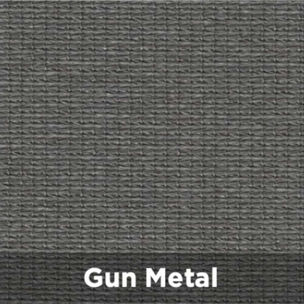 Gun Metal Tenshon Right Triangle Shade Sail fabric color swatch in a dark gun metal gray shade with a textured woven pattern