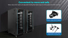 Heavy-duty casters and leveling feet make Sun Gold Power Enclosed Battery Cabinet 6 Slot with Bus Bar easy to move and secure