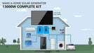 Home diagram shows Sun Gold Power 13000W 48VDC 120V/240V LiFePO4 20.48KWH Lithium Battery Off-Grid Solar Kit powering household appliances with solar panels, inverters, and batteries