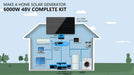 Home diagram shows Sun Gold Power 6000W 48VDC 120V/240V LiFePO4 10.24KWH Lithium Battery Off-Grid Solar Kit powering household appliances