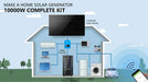 Home diagram shows solar panels powering appliances and battery storage with Sun Gold Power 10000W 48VDC 120V/240V LiFePO4 20.48KWH Lithium Battery Solar Panel Off-Grid Solar Kit