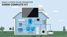 Home energy diagram of Sun Gold Power 6500W 48VDC 120/240VAC 10.24KWH Lithium Battery 2220W Solar Panel Off-Grid Solar Kit powering appliances and an electric car