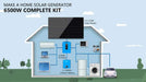 Home solar diagram showing Sun Gold Power 6500W 48VDC 120/240VAC 5.12KWH Lithium Battery Solar Panels Off-Grid Solar Kit powering household appliances