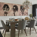 In a chic dining room, Momeni Andes Indoor Rug - AND-9 Ivory brings warmth and texture beneath a rustic wood table and modern chairs