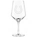 Indianapolis Colts Crate & Barrel NFL Tour 18oz Red Wine Glass, Set of 4 featuring the Colts horseshoe logo etched on a clear stemmed wine glass