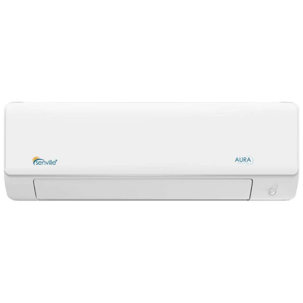 Indoor wall-mounted unit of Senville 9000 BTU Mini Split Air Conditioner - Heat Pump - ELITE Series in a sleek white design