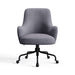 Heather Serene Textured Weave Crate & Barrel Bellevue Upholstered Office Chair in heather gray textured fabric with a cushioned seat and caster base