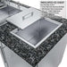 Insulated ice chest of Sunstone Magnolia 10ft Outdoor Kitchen Island Package with open lid and deep storage compartment