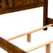 Interior view of Fireside Lodge Barnwood Traditional Bed displaying sturdy wooden side rails and mattress support slats