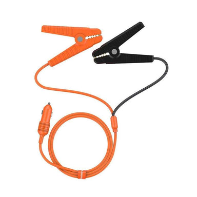 Jackery 12V Automobile Battery Charging Cable with battery clamps and a 12V car plug for charging vehicle batteries from a compatible power station