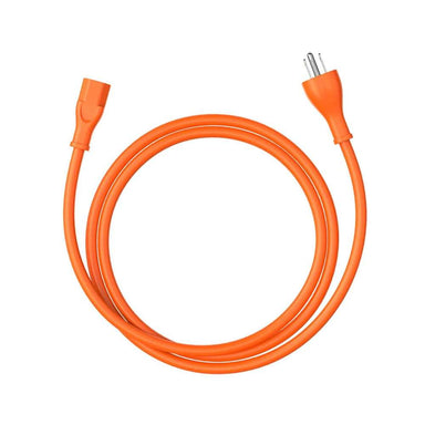 Jackery AC Power Cord shown as an orange AC charging cable with a two-prong wall plug on one end and a matching connector on the other