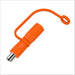 Jackery Adapter DC7909 to DC8020 shown at an angle with an orange protective cap tethered to the adapter for connector protection