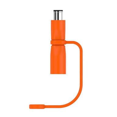 Jackery Adapter DC8020 to DC7909 displayed upright, highlighting the orange protective cap attached to the adapter by a flexible strap