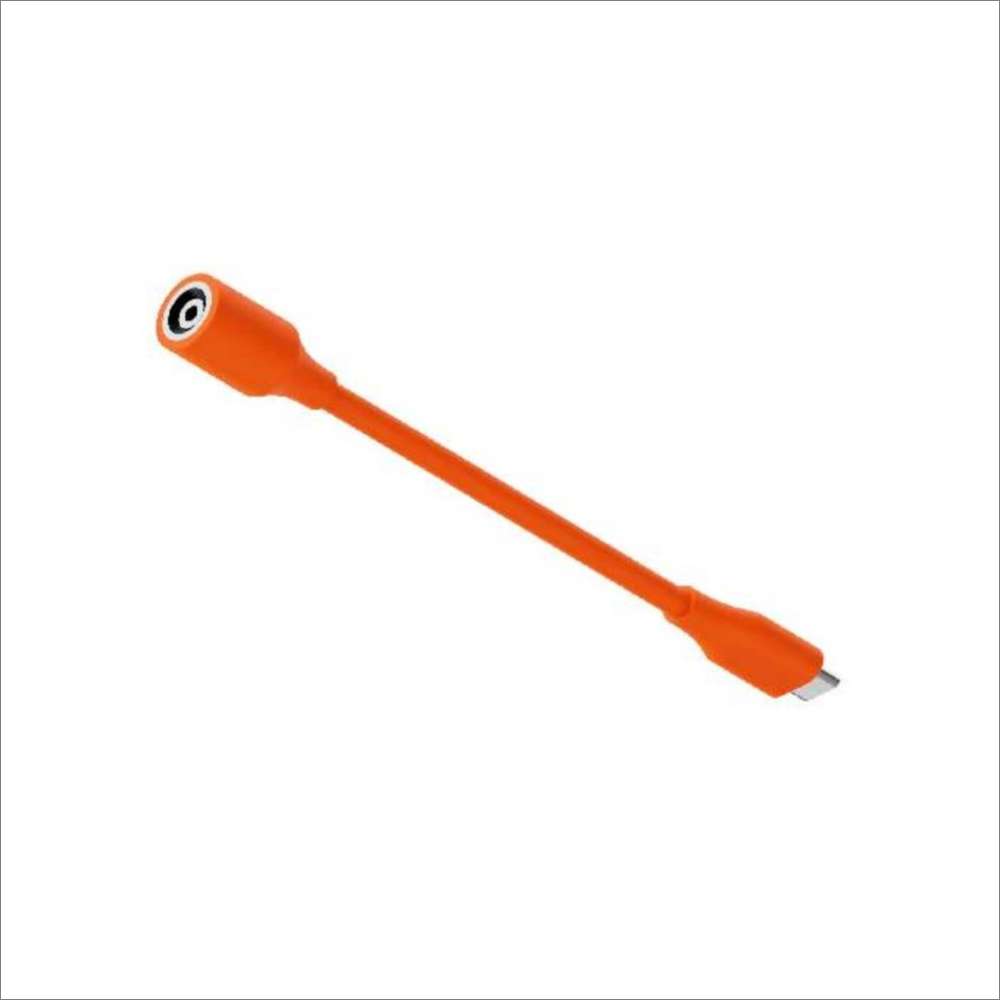Jackery Adapter DC8020 to USB-C shown as an orange adapter cable with a DC8020 female connector on one end and a USB-C plug on the other against a white background