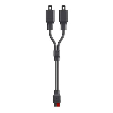 Jackery Anderson Y Parellel Connector with one Anderson plug splitting into two matching connectors for connecting compatible Jackery solar panels or power systems