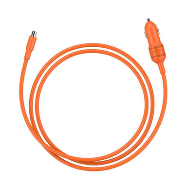 Jackery Car Charging Cable with an orange 12V vehicle plug and charging connector coiled on a white background