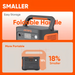 Jackery Explorer 1000 V2 Portable Power Station with a foldable handle shown as 18 smaller for easier storage and carrying