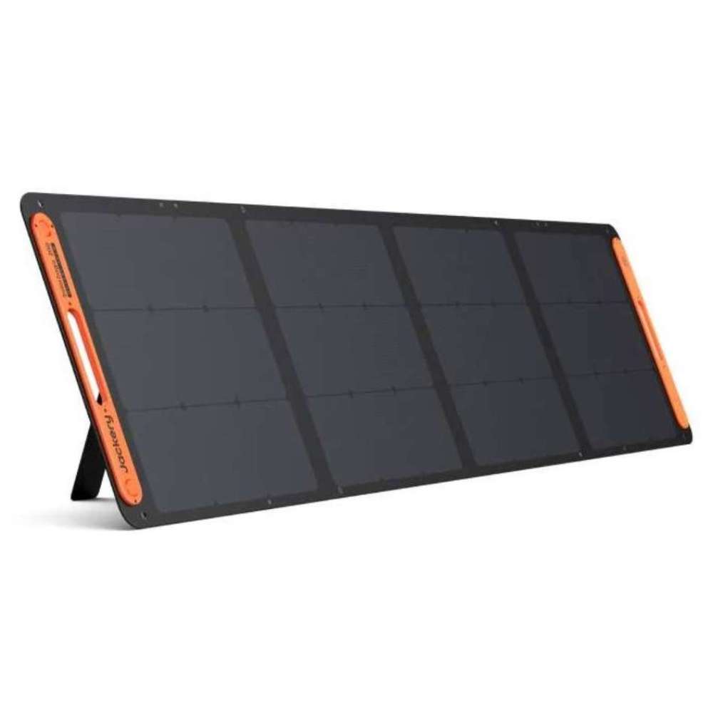 Jackery Explorer 1500 Ultra + 2 x SolarSaga 200W large foldable solar panel opened on its built-in stand, ready to capture sunlight for portable power
