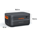 Jackery Explorer 2000 Plus Portable Power Station expansion battery is shown with its dimensions for easy size comparison