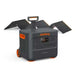 Jackery Explorer 2000 Plus Portable Power Station paired with a large foldable solar panel for fast solar charging and reliable backup power