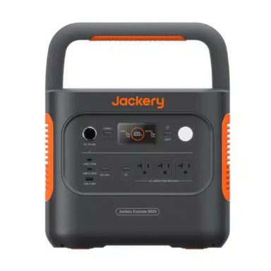 Jackery Explorer 2000 V2 Portable Power Station shown from the front highlights its built-in handle, display screen, multiple output ports, and compact design
