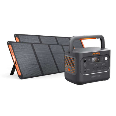 Jackery HomePower 2000 Plus v2 Power Station + 2 x 200W Solar Panel portable power station paired with two foldable solar panels for reliable home backup and off-grid power